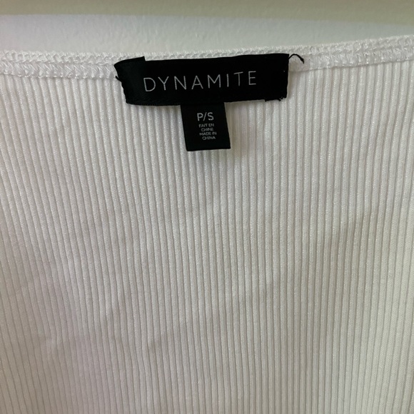 Garage, Dynamite | White Ribbed Cropped Tank Top - Picture 3 of 3